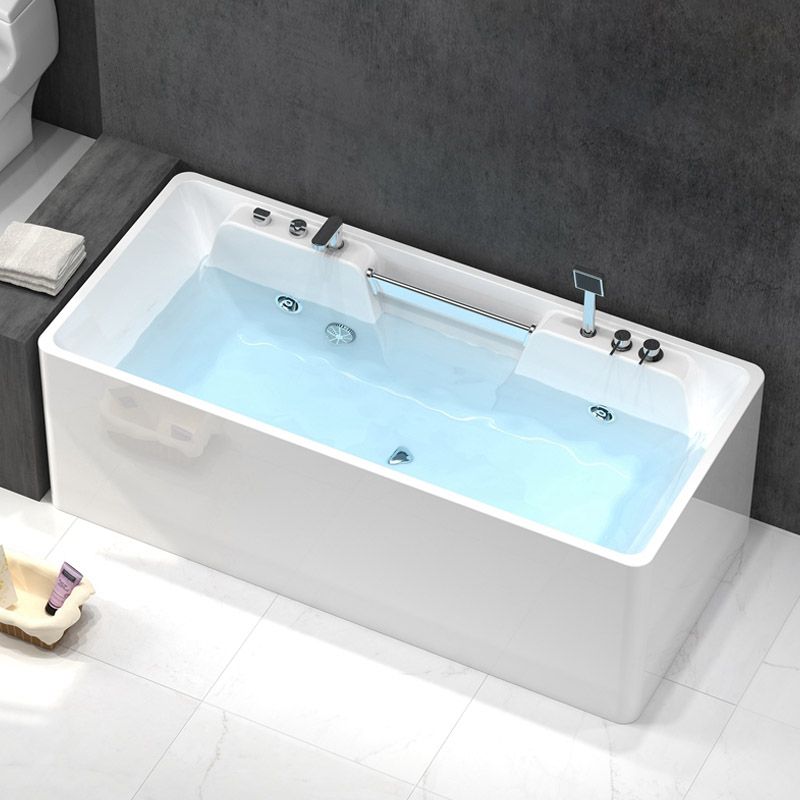 Modern Rectangular Bath Tub Bathroom Soaking with Center Drain Tub