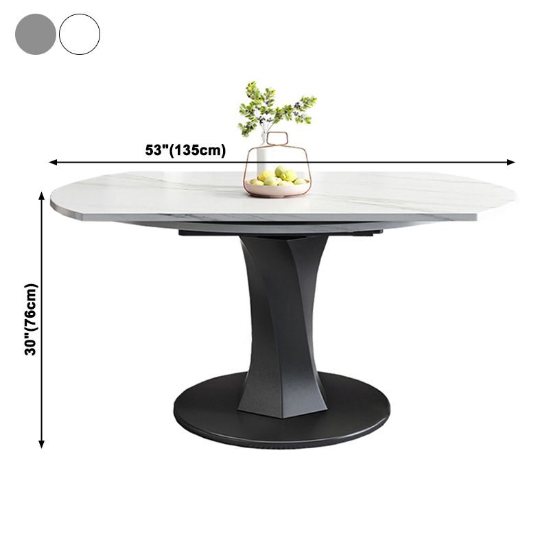 Eenvoud Ronde Eetkamertafel Gesinterde stenen tafel met zwarte voetstuk