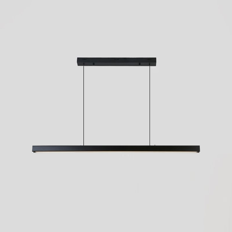 Black Aluminum Island Light Fixtures Modern 1-Light Linear Restaurant LED Hanging Lamps