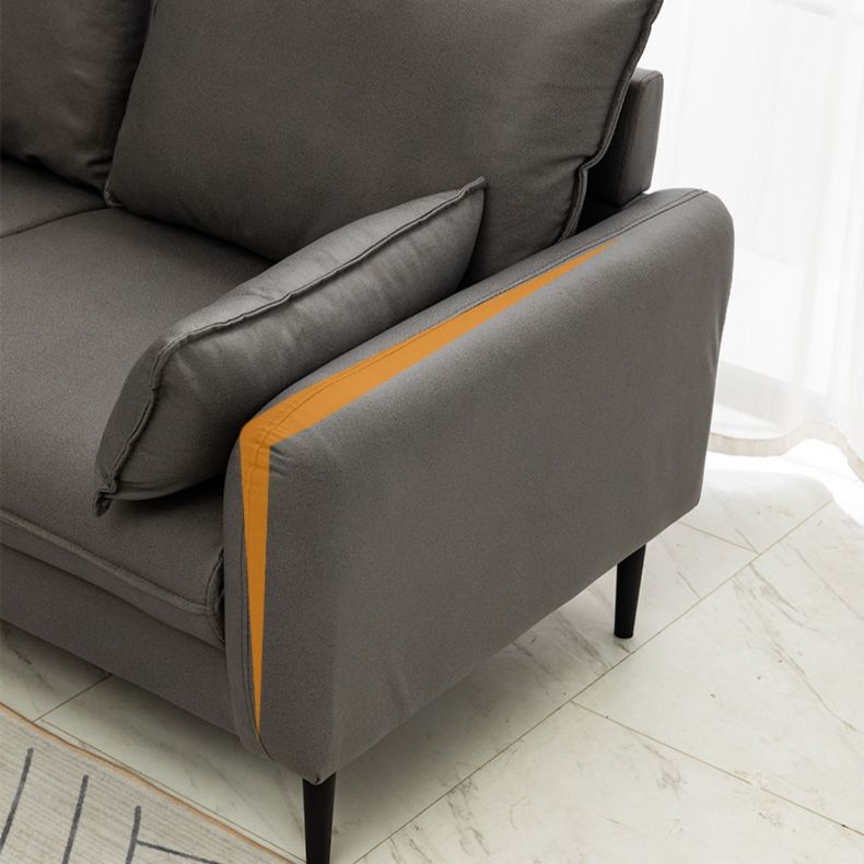 3-Seater Leather Square Arm Pillows Back Sofa for Living Room