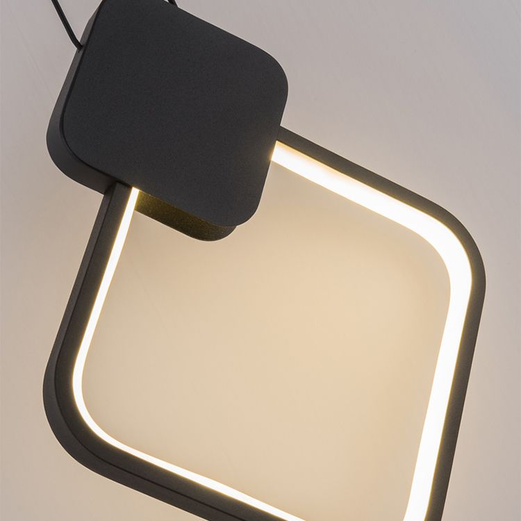 Geometrieform Pendelleuchte zeitgenössische Metall 1 Licht Anhänger Beleuchtung in Schwarz