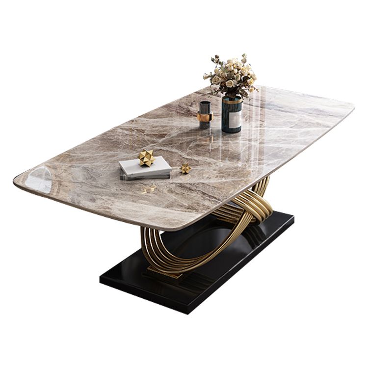 Mesa de comedor rectangular de lujo tradicional muebles de acero inoxidable para interiores