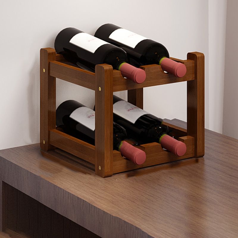 Modern Tabletop Wine Bottle Rack Solid Wood Wine Bottle Rack for Home