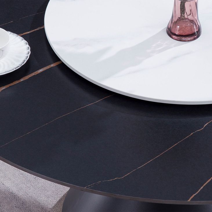 Mesa de comedor de lujo tradicional, mesa rectangular de piedra sinterizada con base de pedestal