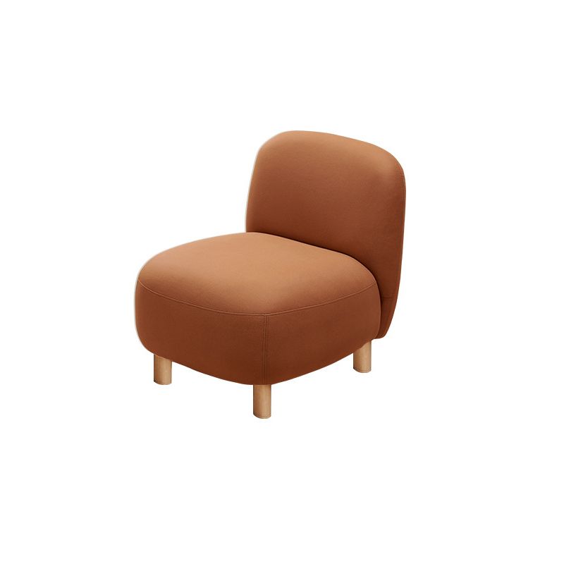 Cushioned Backrest Sponge Padded Fabric Beige/orange/dark Green Sofa