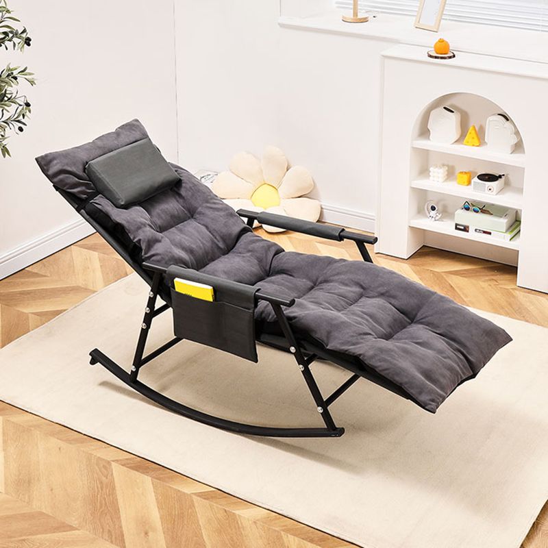 Modern Cotton Rocking Chair Reclining with Pillow for Living Room