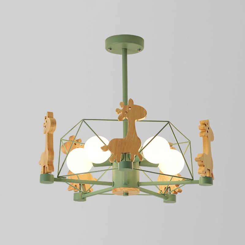 Moderne macaron -stijl tak hangend licht houten multi -kop kroonluchter voor woonkamer