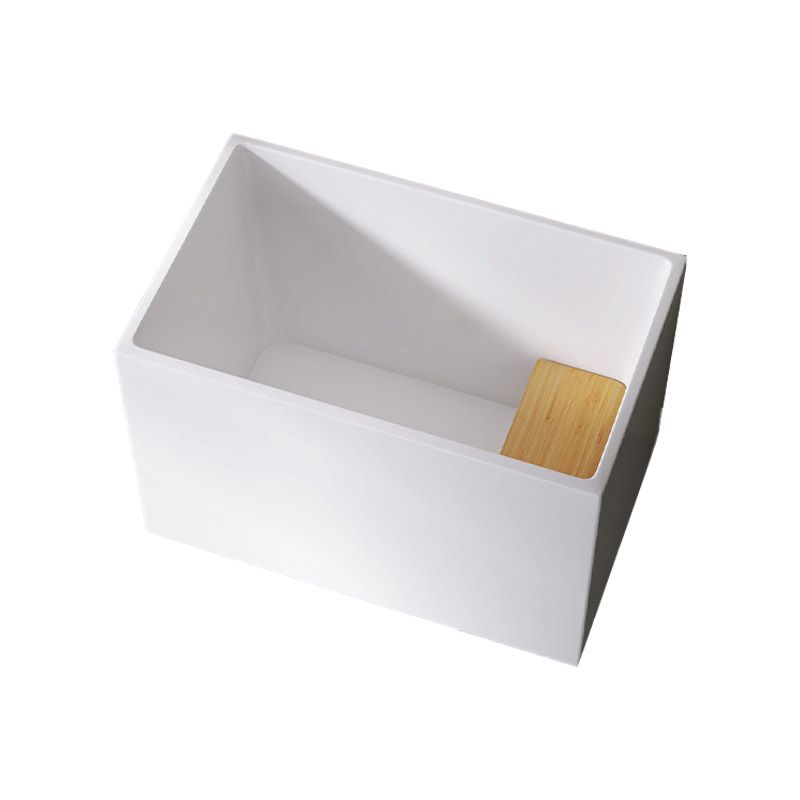 Modern Style Freestanding Bath Tub Rectangular Acrylic Soaking Bathtub in White