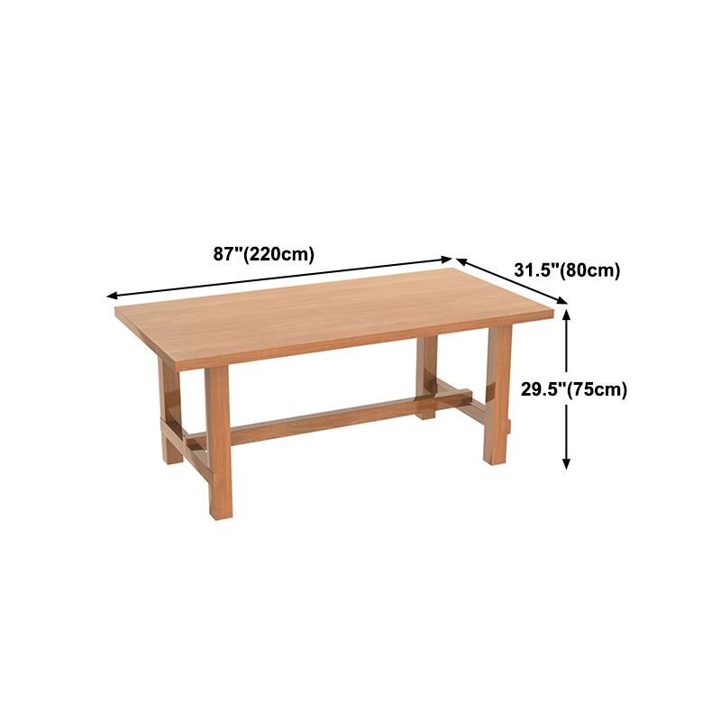 Mesa de comedor de madera sólida Mesa rectangular moderna con base de caballete