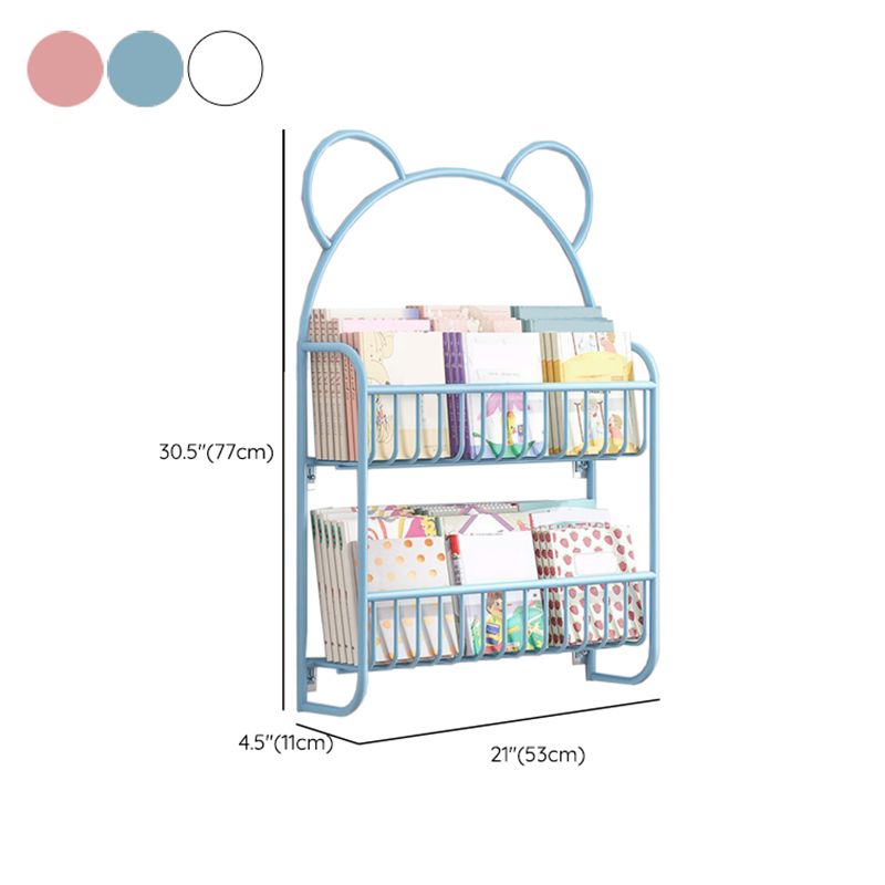 Metal Floating Bookshelf Closed Back Contemporary Bookcase with Shelves