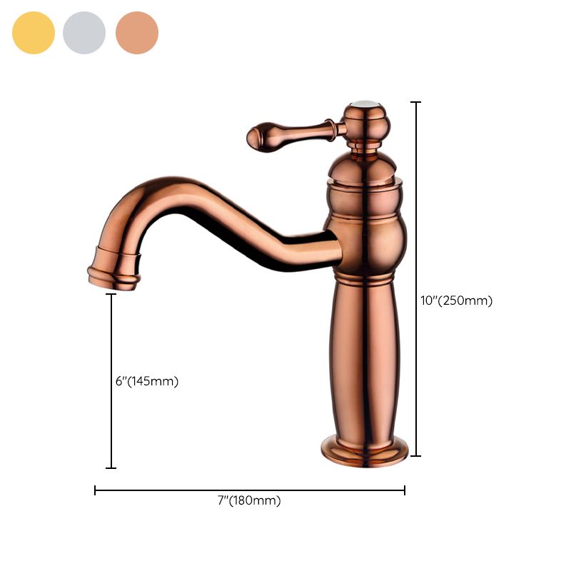 Traditional Centerset Faucet Lever Handles Gooseneck Arc Solid Brass Faucet