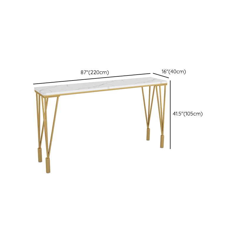 Glam 1/4/7 Pieces Bar Table Set Rectangle Stone Counter Table with High Stools for Balcony