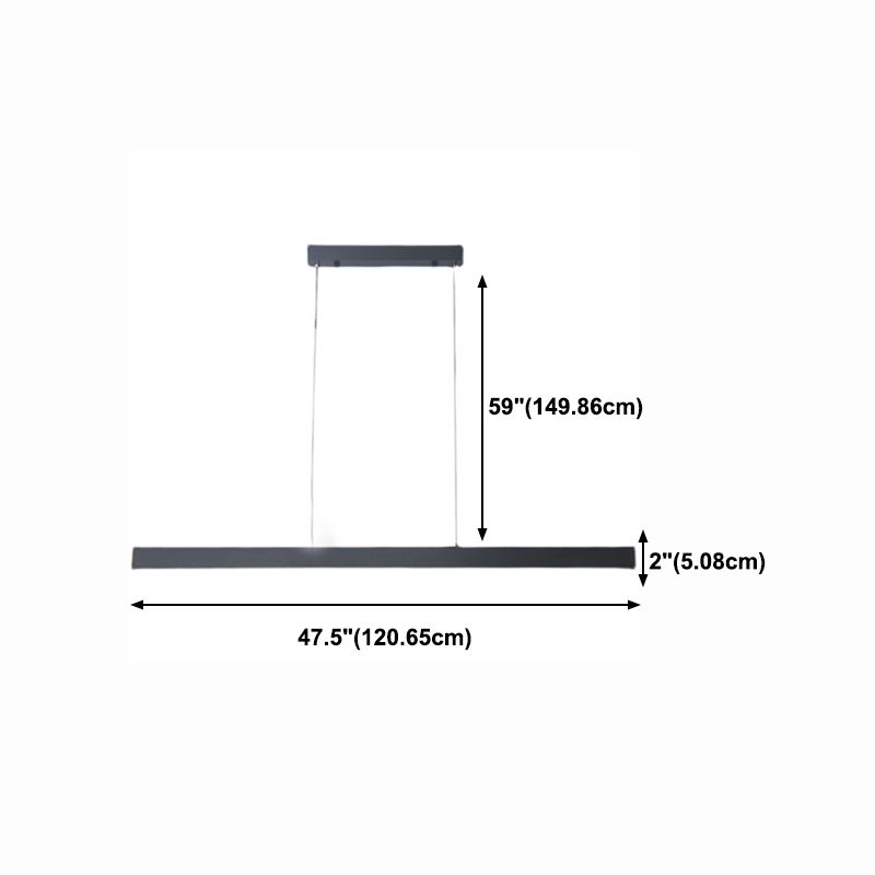 Contemporary Style Linear Shape Pendant Light Metal 1-Light Pendant Lighting