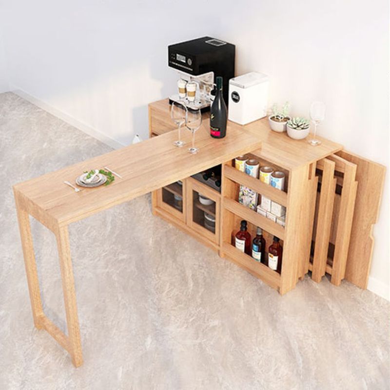 Adjustable Dining Table Wooden Dining Table for Dining Room with Drawer