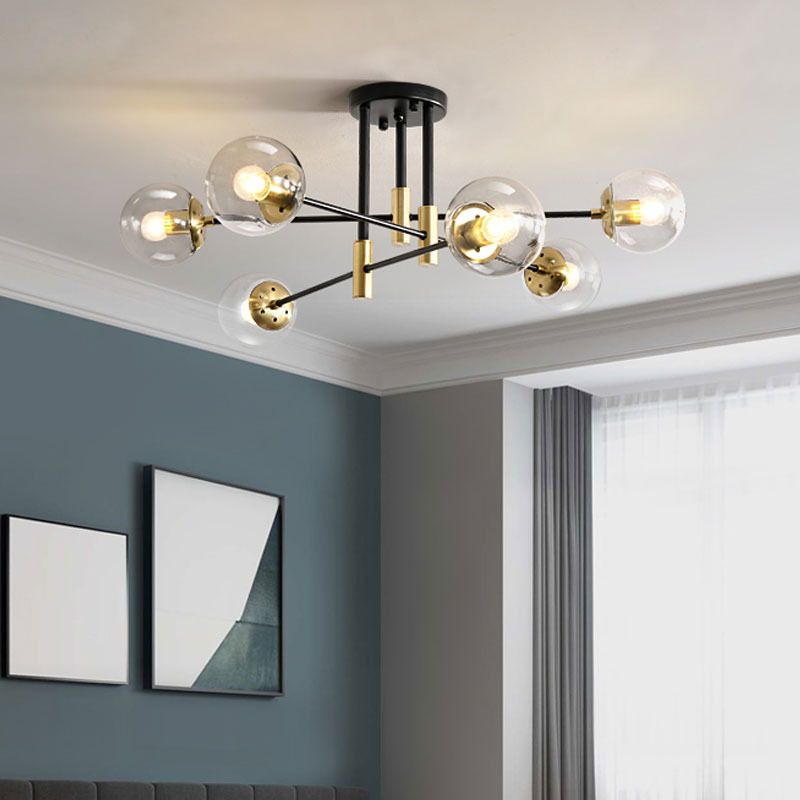 Ball Glass Shade Ceiling Light Modern Bedroom Ceiling Lamp Fixture