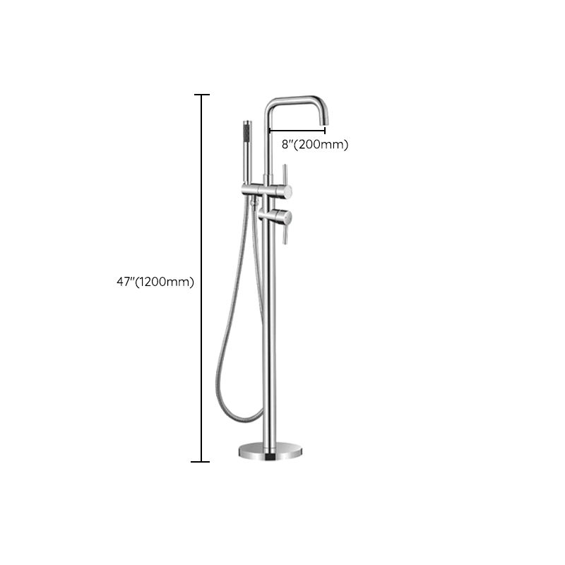 Floor Mounted Metal Freestanding Tub Filler Single Handle Freestanding Faucet