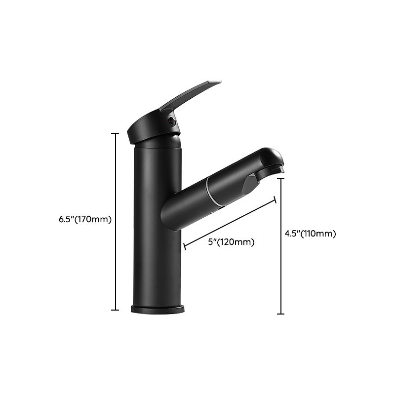 Modern Bathroom Vessel Faucet Swivel Spout Single Handle Faucet with Pull down Sprayer