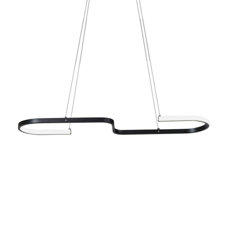 Modernisme en forme de lustre en forme de la lampe à manger métallique LED Pendante LED PENDANT en noir / or, lumière chaude / blanche