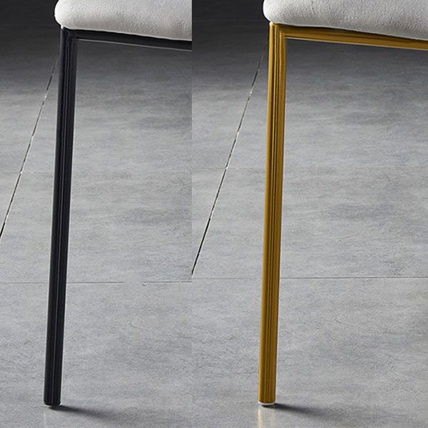 Sillas de comedor de estilo nórdico, sillas apilables sin brazos con respaldo abierto y patas de metal