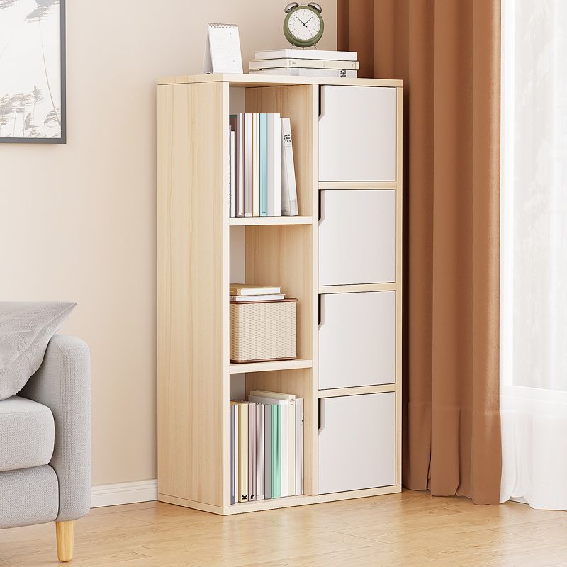 Simple Side Cabinet with Doors Modern Faux Wood Accent Cabinet