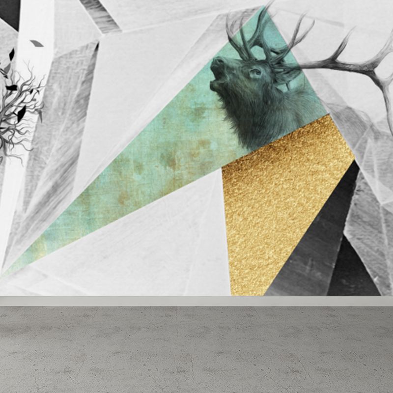 Pastel Color Diamond Mural Wallpaper Geometric Modern Stain Resistant Wall Decor