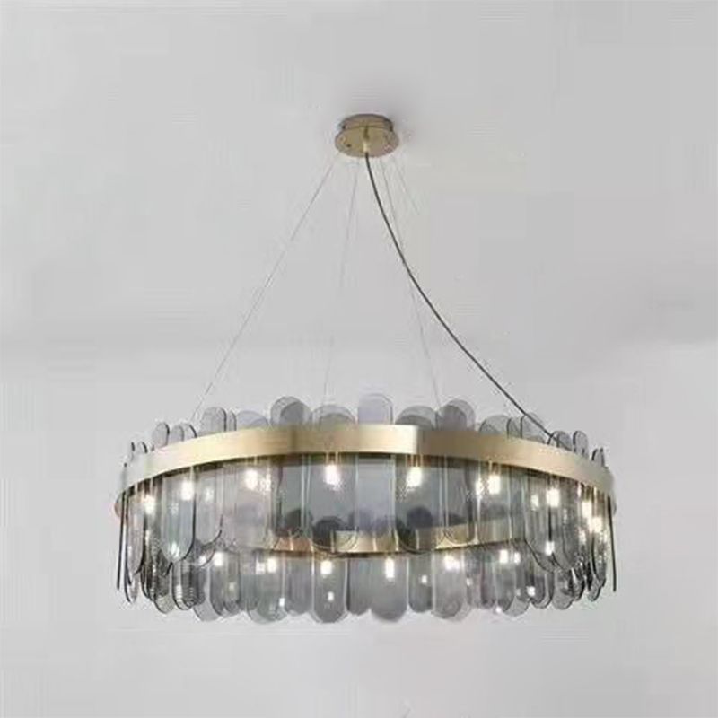 Drum Kronleuchter Leuchte moderne Glasanhänger Beleuchtung für das Restaurant