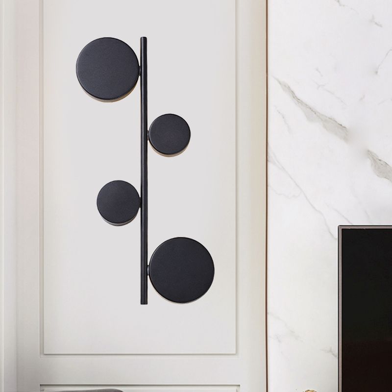 Black/Gold Finish Vertical Linear Sconce Light Post-Modern 3 Heads Metal LED Wall Lamp Fixture