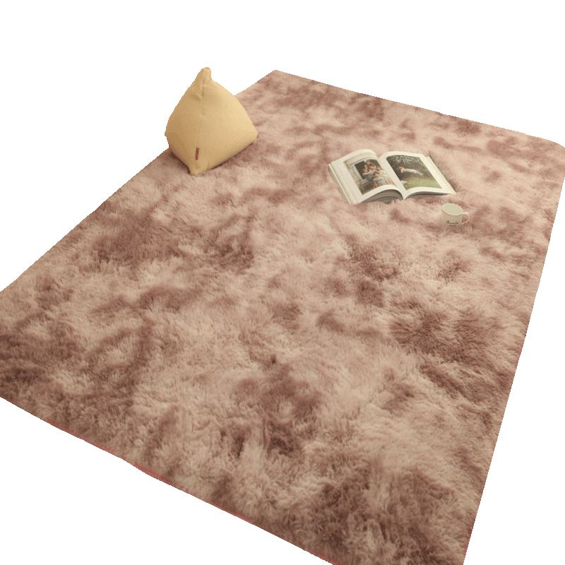 Simple Multicolor Modern Rug Polyester Tie-Dye Effect Area Rug Non-Slip Backing Carpet for Living Room