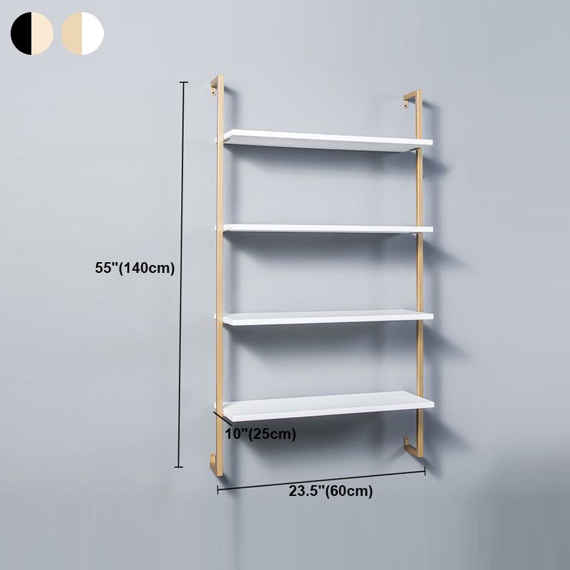 Contemporary Wall Unit Bookshelf with Iron Frame Manufactured Wood Shelf