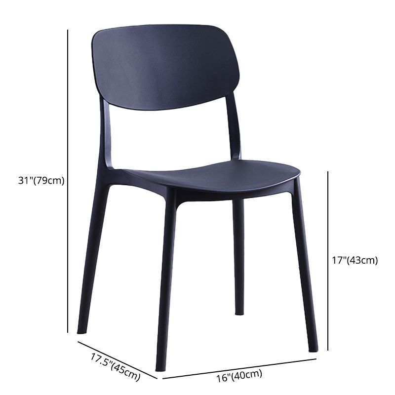 Sillas de comedor de plástico de estilo contemporáneo, respaldo abierto, silla lateral para cocina