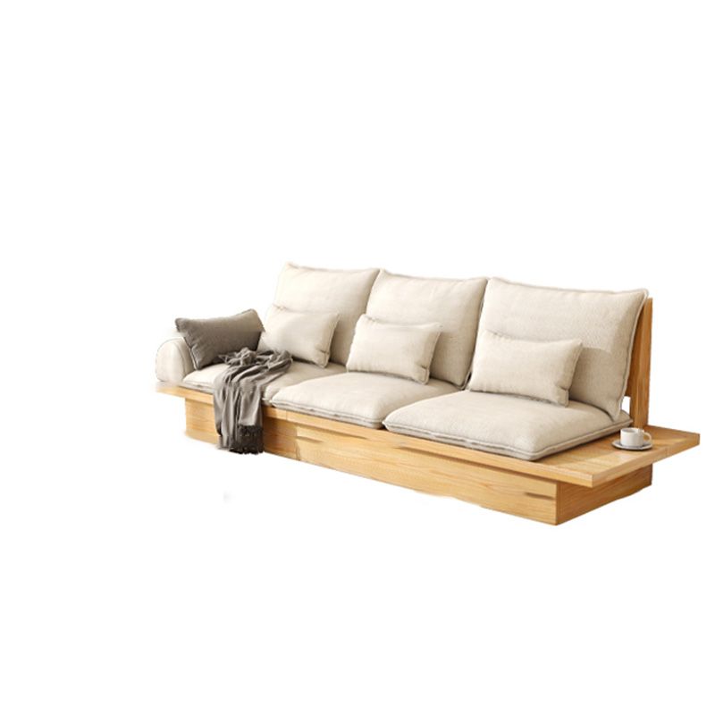 Scandinavian Fabric Living Room Sofa Loose Back White Seating