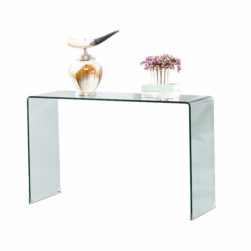 Sled Base Design Tempered Glass Black/clear Rectangular Coffee Table