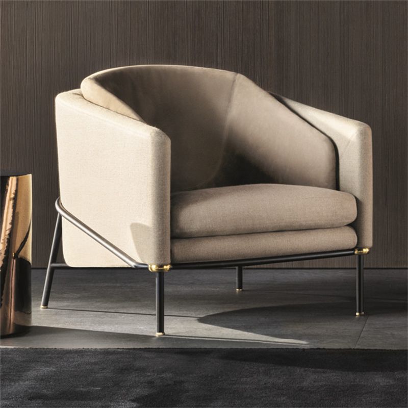 29.52" Wide Barrel Chair Arms Included Barrel Accent Chair with Basic Four Leg