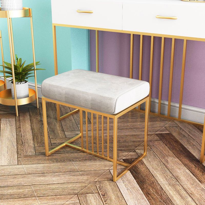 Solid Color Flannel Standard Stool Modern Simple Rectangular Upholstered Ottoman