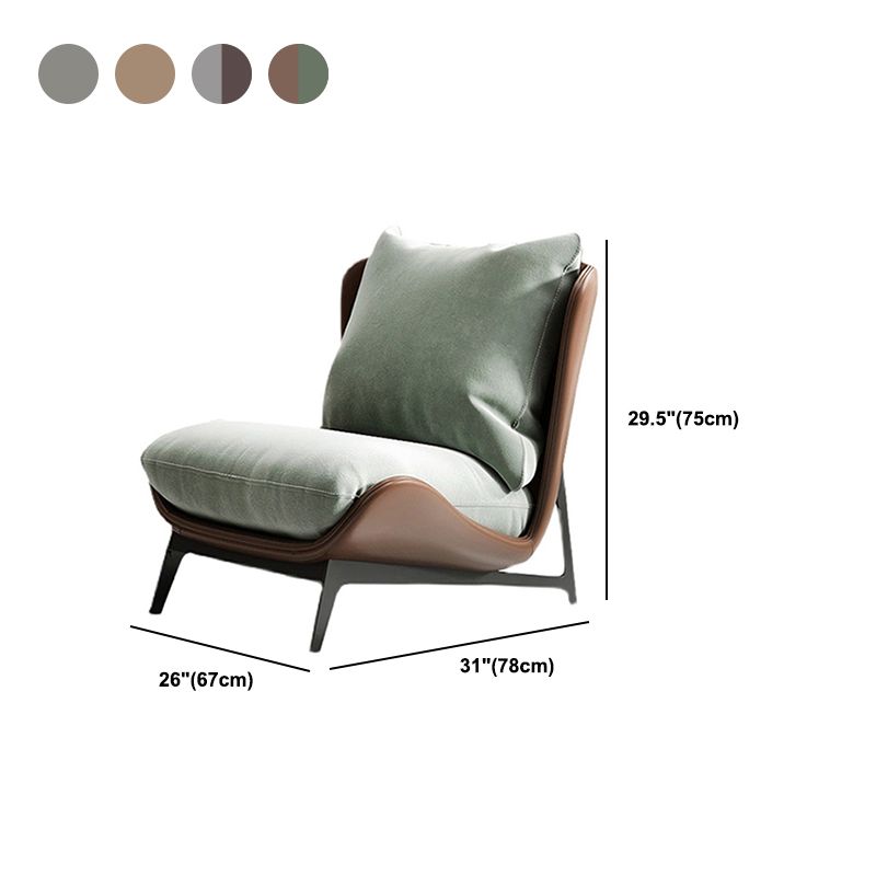 Velvet Armless Chair Pillow Back Chair for Living Room, 30.70" Wide