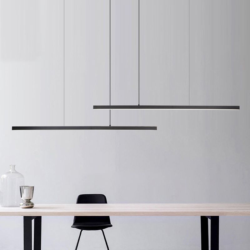 Linear Over Island Lighting Metal Modern Simplicity Hanging Island Lights for Restaurant