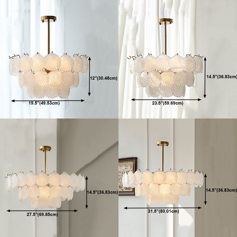 Contemporary Style Geometry Pendant Lighting Glass Hanging Chandeliers in Gold