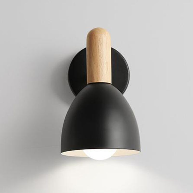 Nordic Style Metal Wall Light Bell Shape Adjustable Wall Lamp for Bedroom