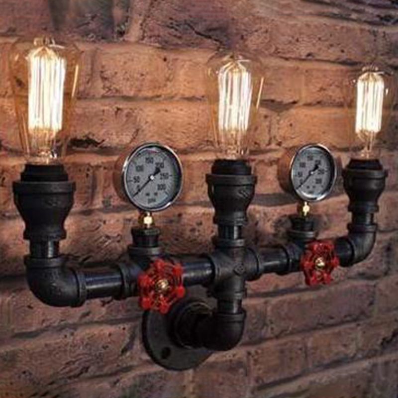 Tuyau et jauge de pression luminaire mural industriel appiculture murale en métal de cuivre industriel pour le restaurant