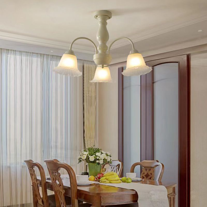 Modern Ceiling Lamp Multi-lights Semi-flush Mount Light Fixture with Glass Shade