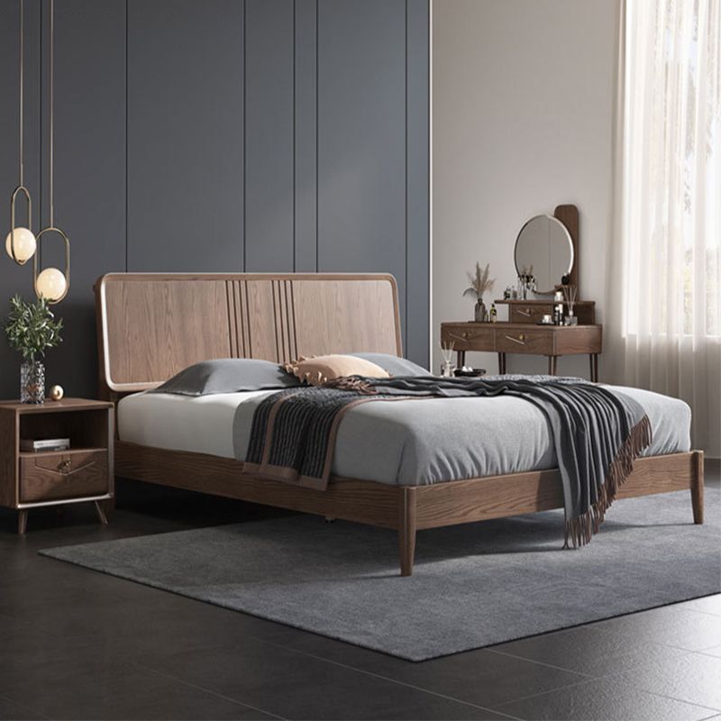 84.65 inch Wide Traditional Bed Frame Ash Bed with Headboard