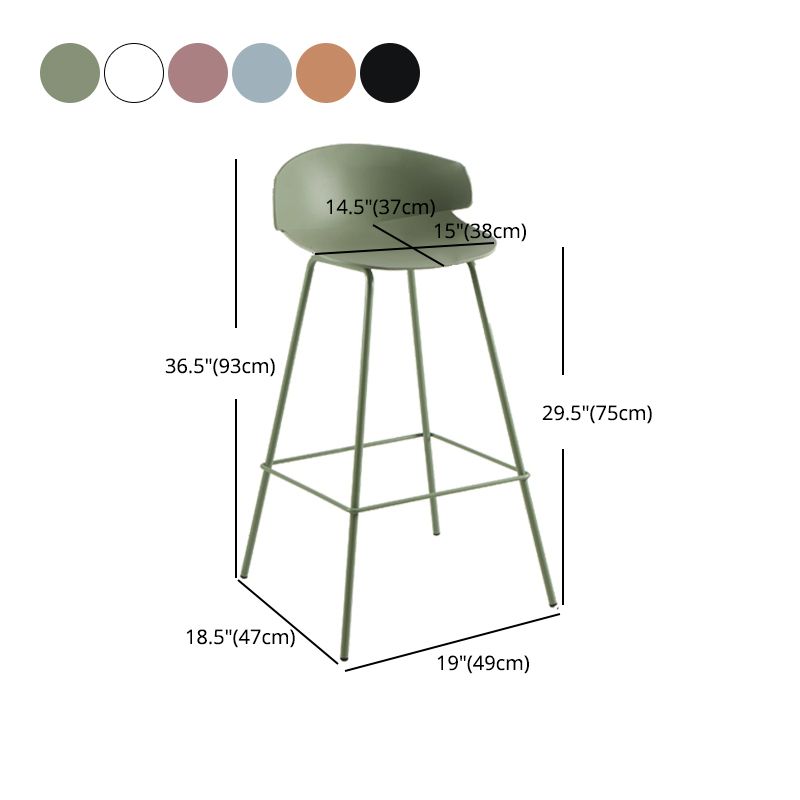 Scandinavian Matte Finish Metal Bar Stool Milk Tea Shop Footrest Stool
