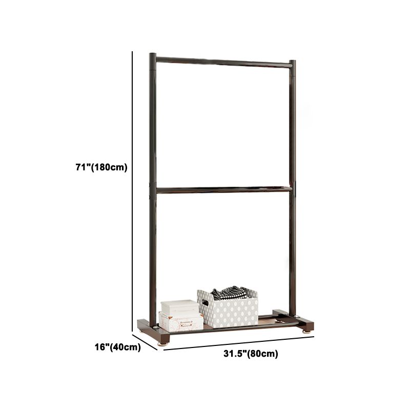 Contemporary Style Open Armoire Stainless Steel Cabinet with Clothing Rod