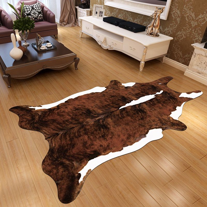 Irregular Shape Animal Skin Rug Multi-Color Nordic Area Rug Polyster Non-Slip Machine Washable Carpet for Living Room