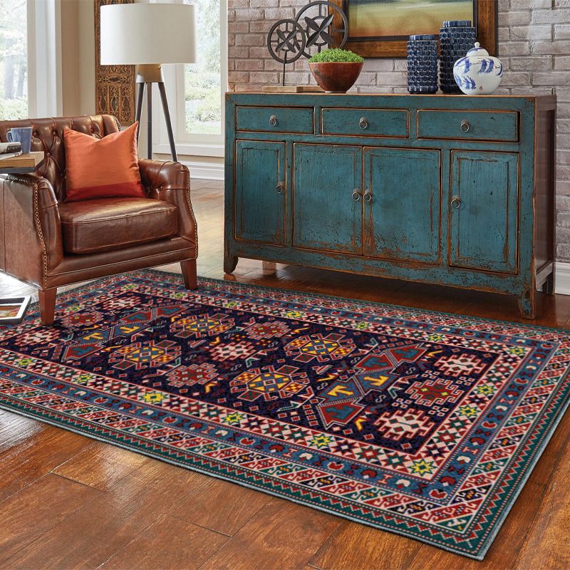 Boho Tribal Totem Teppich Multikolen Polyester Teppich Teppichfleck -Widerstand Teppich für die Heimdekoration