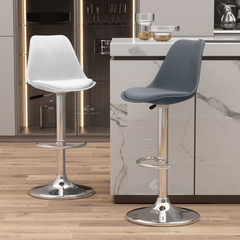 Contemporary Liftable Bar Stool Bucket Counter Bar Stool with Metal Legs