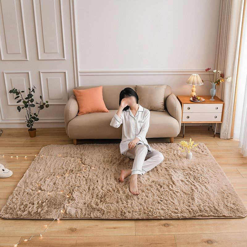 Multicolor Modern Area Carpet Polyester Plain Indoor Rug Non-Slip Backing Carpet for Living Room