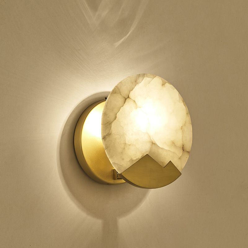 Lampada a parete moderna a parete moderna a filo a filo con tonalità di pietra bianca