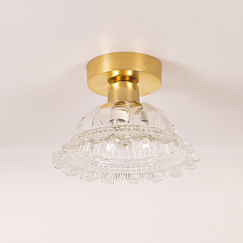Multi-fosses contemporaines Verre de luminaire luminaire 1 Light Flush Mount Lights in Gold