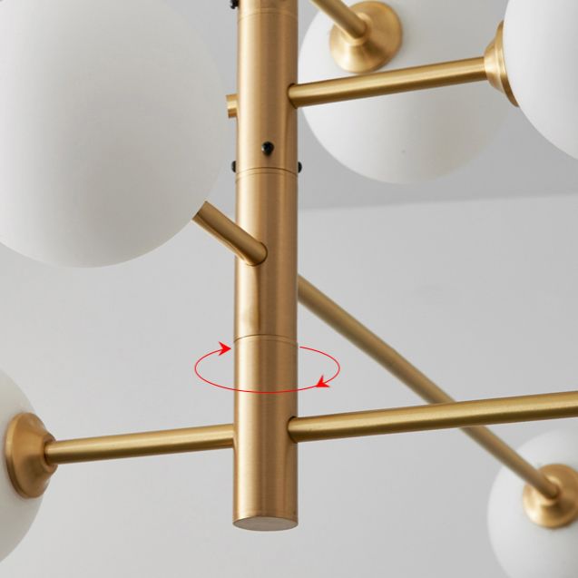 Designer Style Chandelier Light Fixtures Multi-Head Suspension Pendant Lamps with Glass Shade